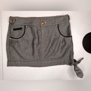 Armani Exchange Denim Mini/Micro Skirt with gold threads weaved giving sparkle